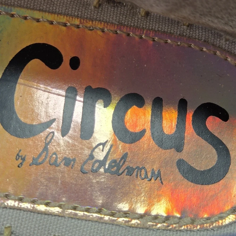 Circus by Sam Edelman Blue Espadrille Flats Black Beaded Toe Women's Size 8